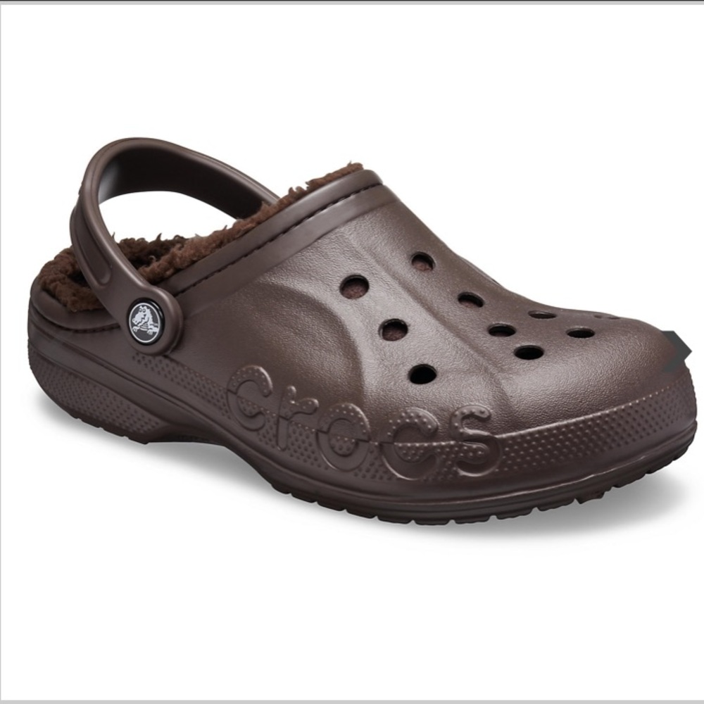Crocs, lined, fuzzy, brown M8 W10